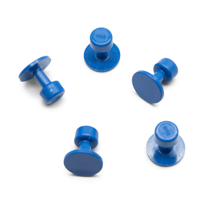 KECO 20 mm / 0.8" Blue Smooth Round Glue Tabs (5 Pack)